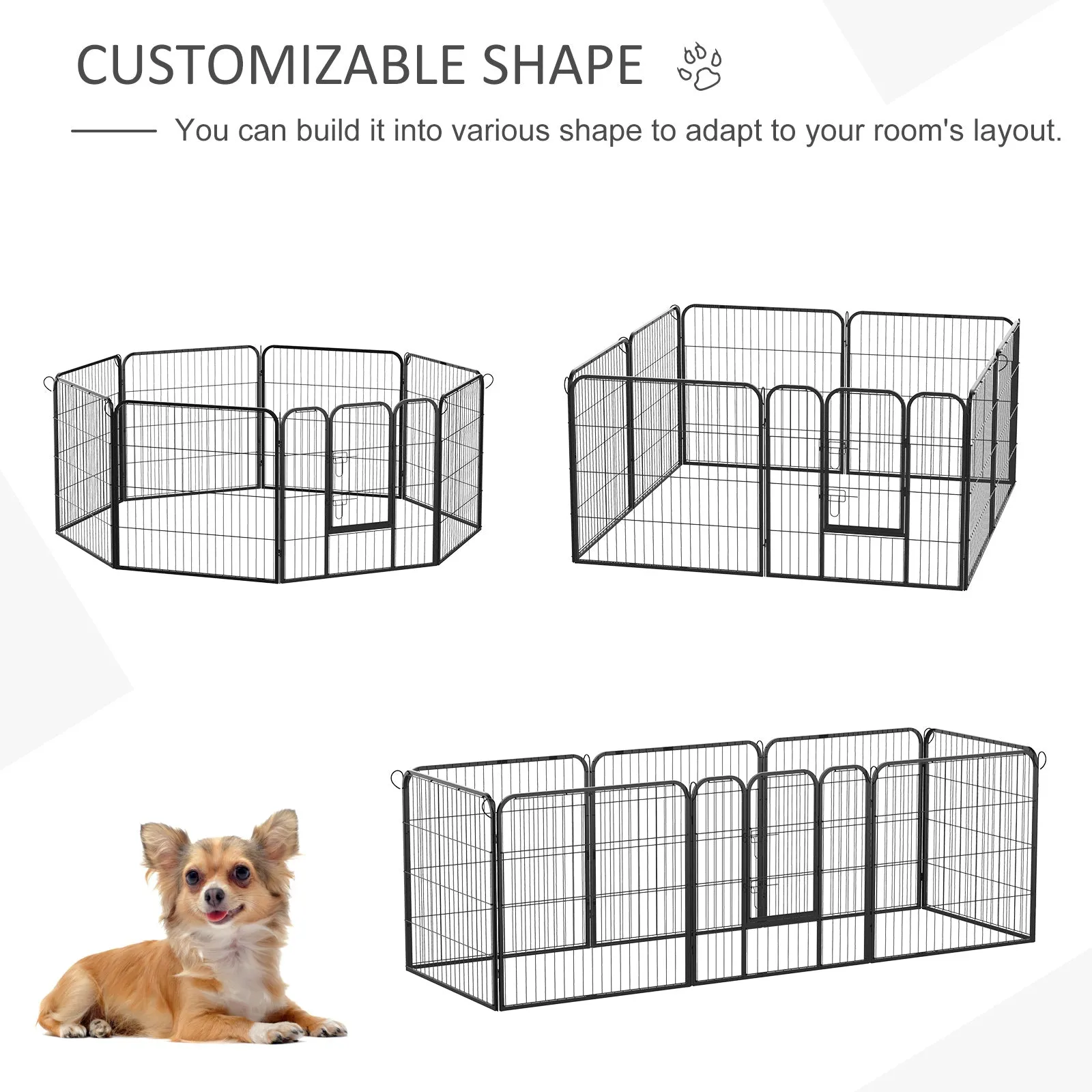 32" 8 Panel Metal Pet Playpen