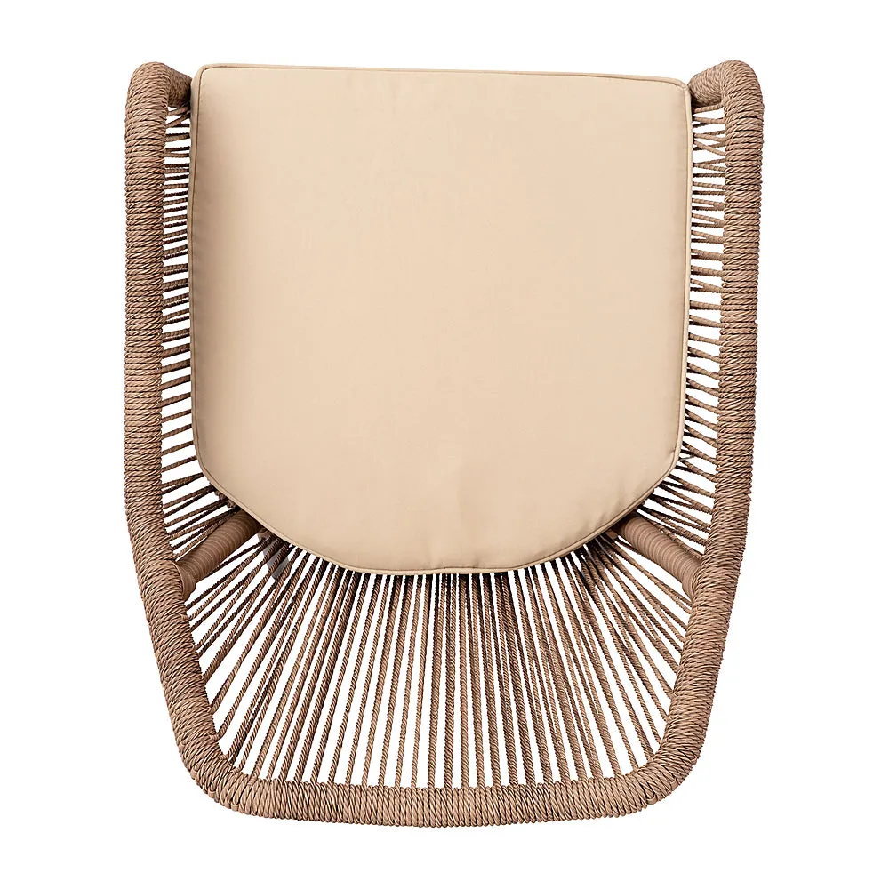 Alamont Home - Kallie Woven Indoor/Outdoor Stacking Club Chairs in Natural - Ivory Cushions-Set of 2 - Natural/Ivory