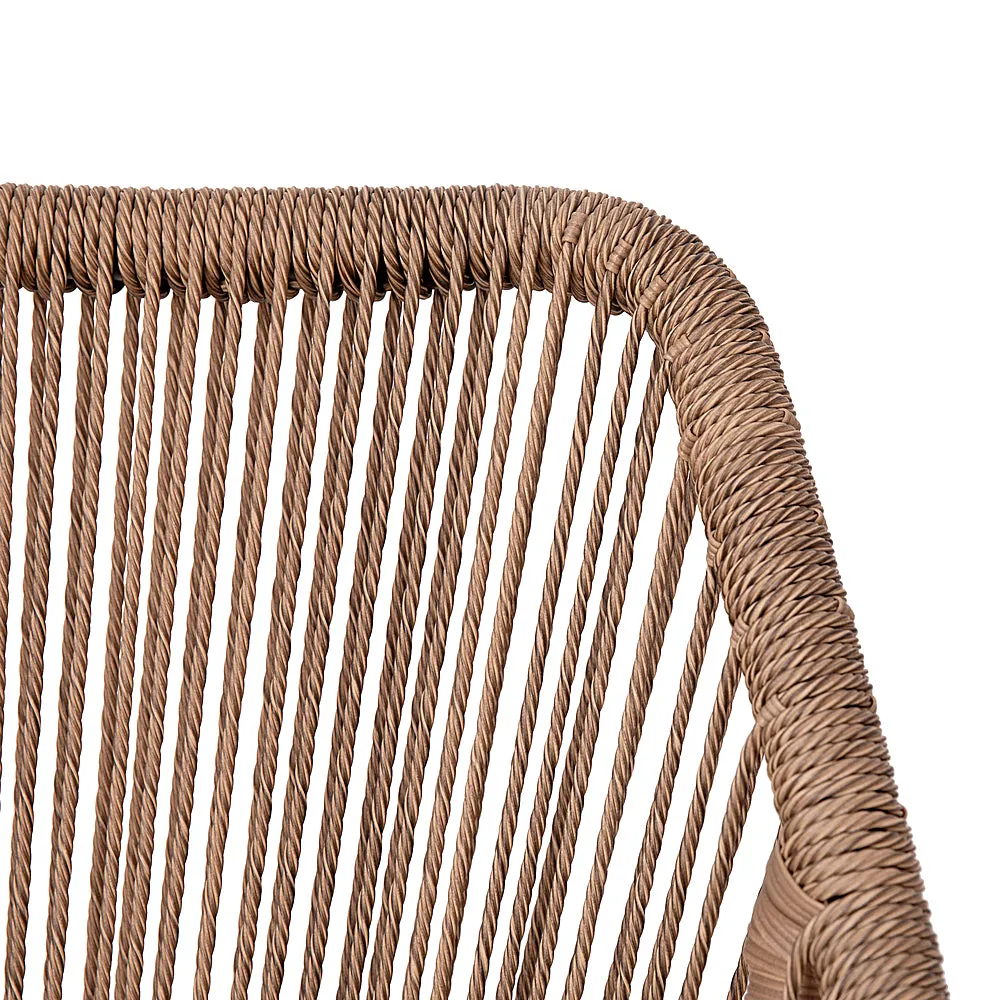 Alamont Home - Kallie Woven Indoor/Outdoor Stacking Club Chairs in Natural - Ivory Cushions-Set of 2 - Natural/Ivory