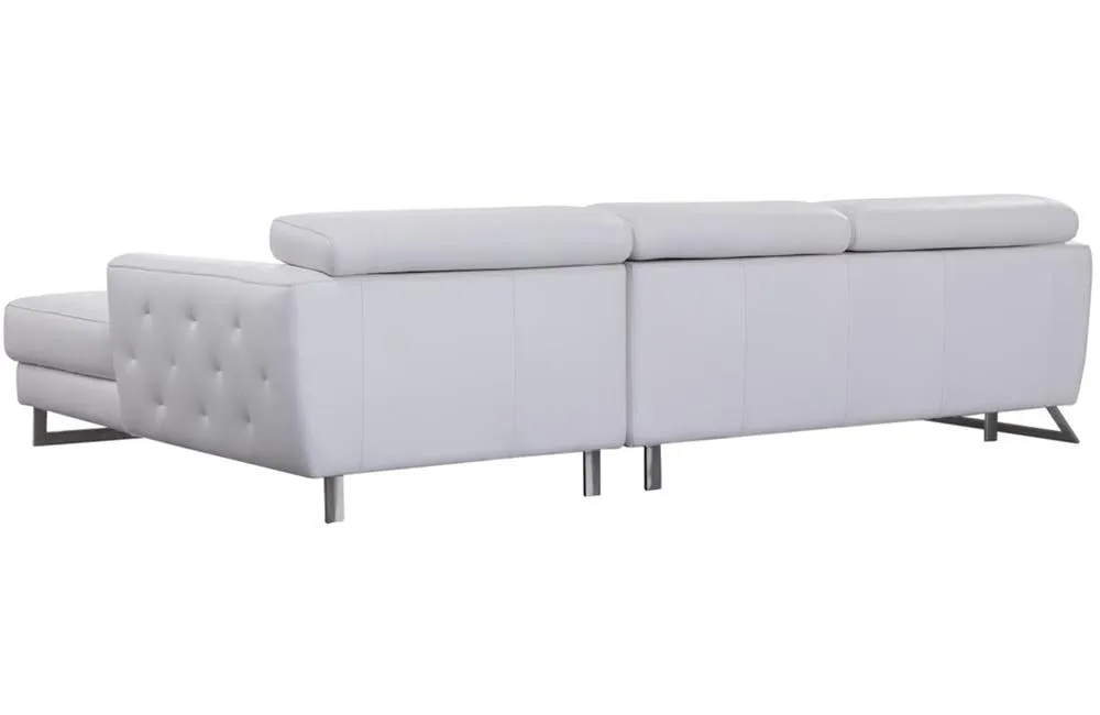 Alden White Leather Sectional Sofa