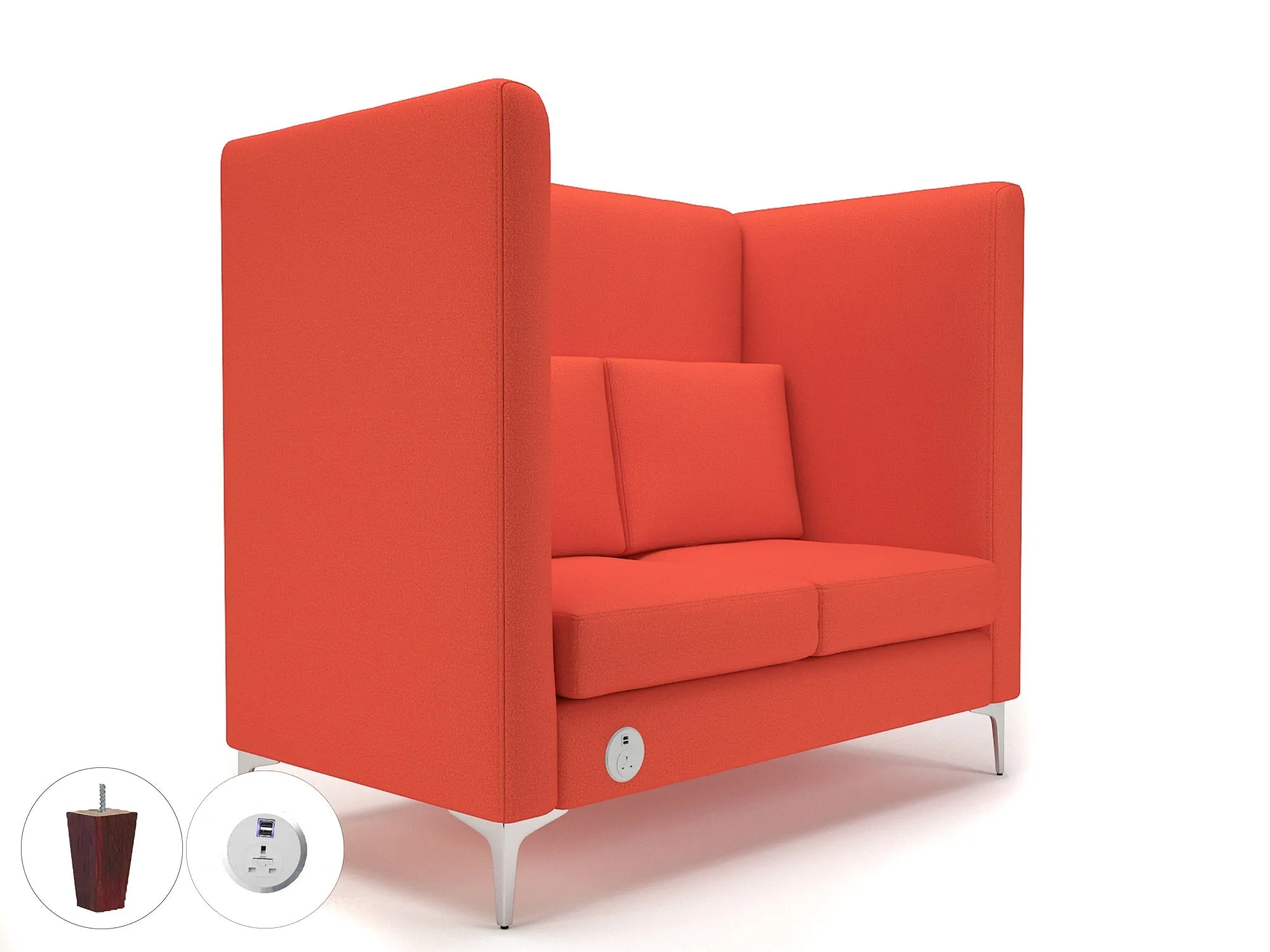 Altus 128cm Wide Privacy Booth in Warwick Dolly Fabric with or without Socket