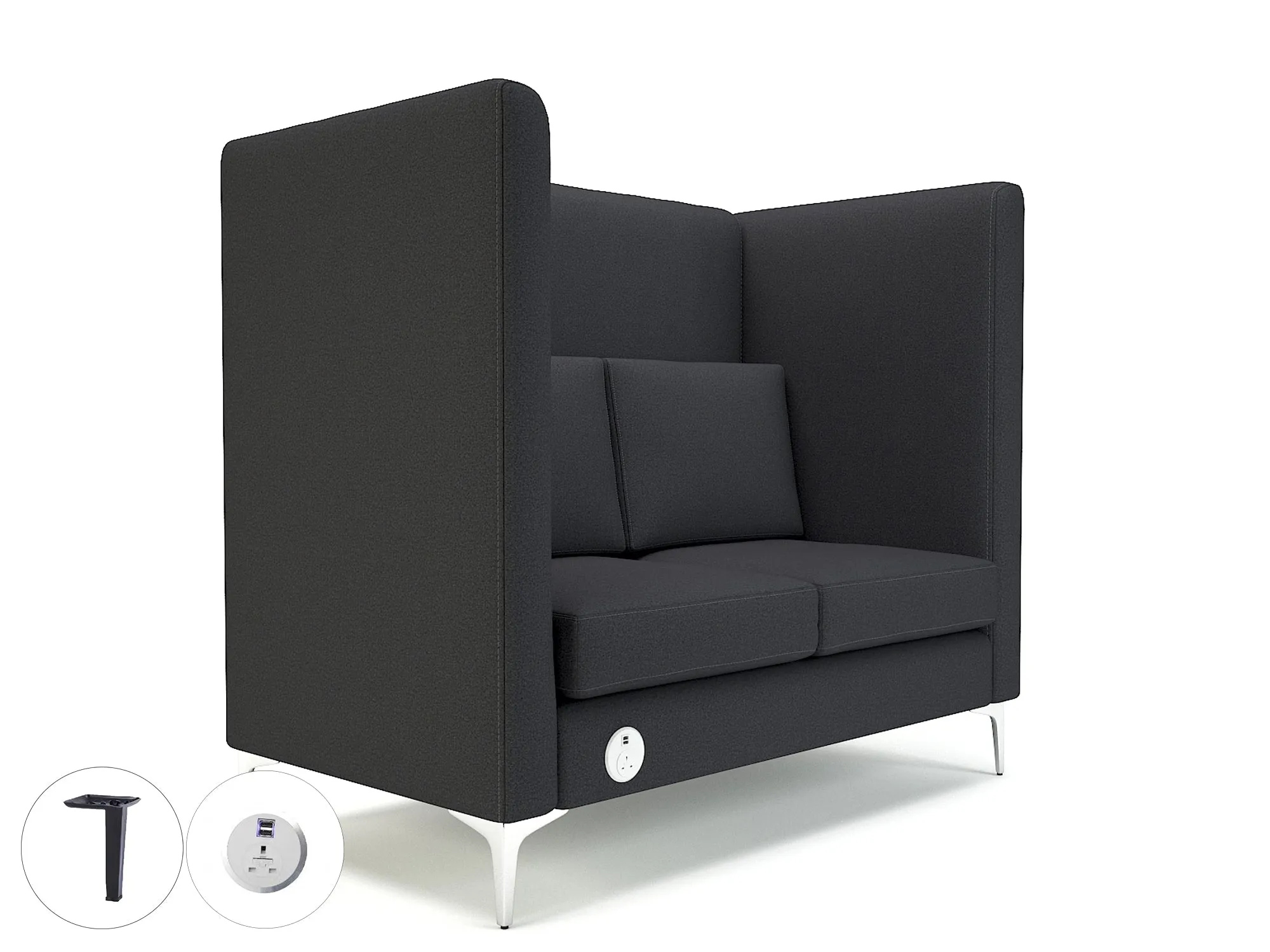 Altus 128cm Wide Privacy Booth in Warwick Dolly Fabric with or without Socket
