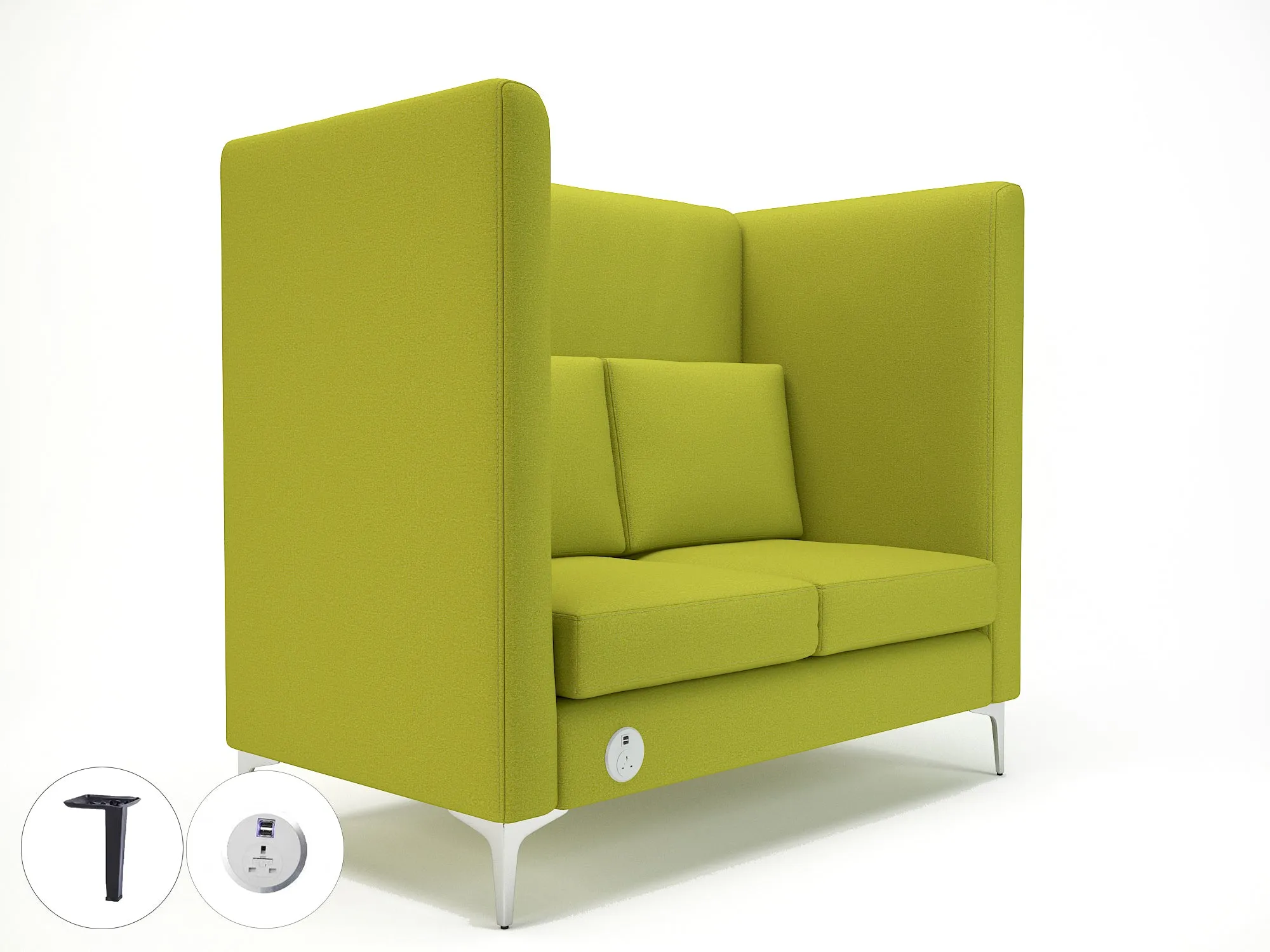 Altus 128cm Wide Privacy Booth in Warwick Dolly Fabric with or without Socket