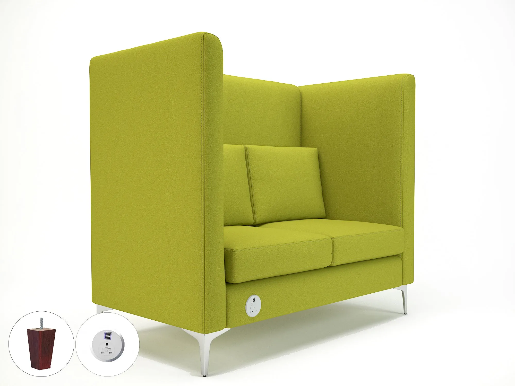 Altus 128cm Wide Privacy Booth in Warwick Dolly Fabric with or without Socket