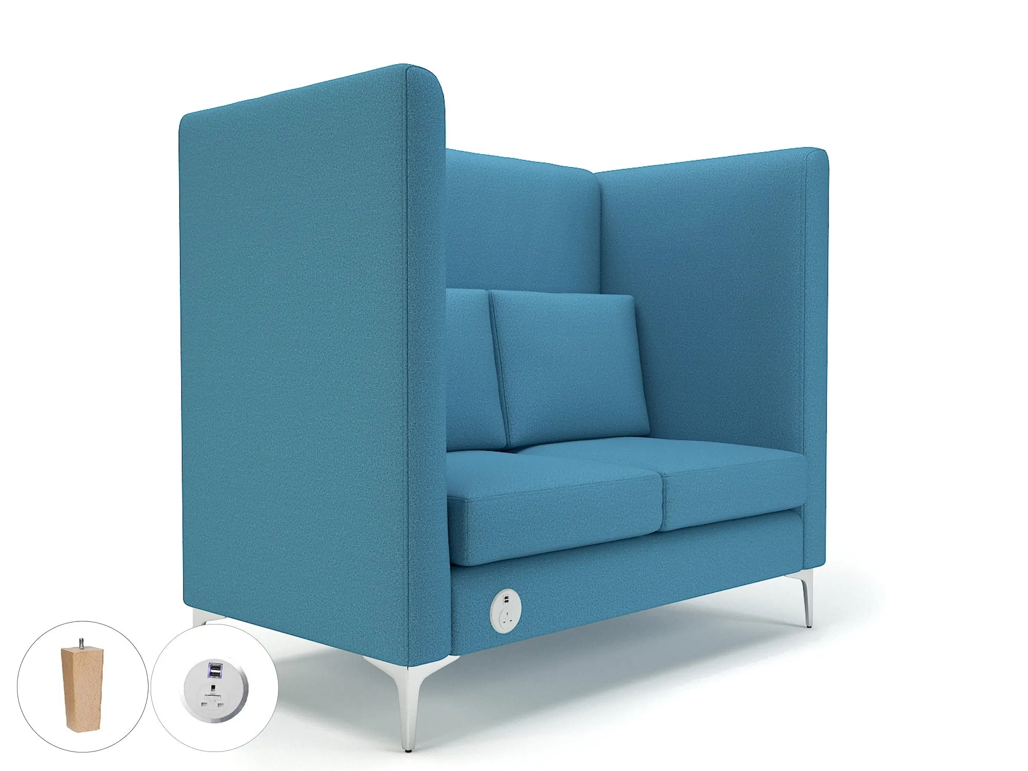 Altus 128cm Wide Privacy Booth in Warwick Dolly Fabric with or without Socket