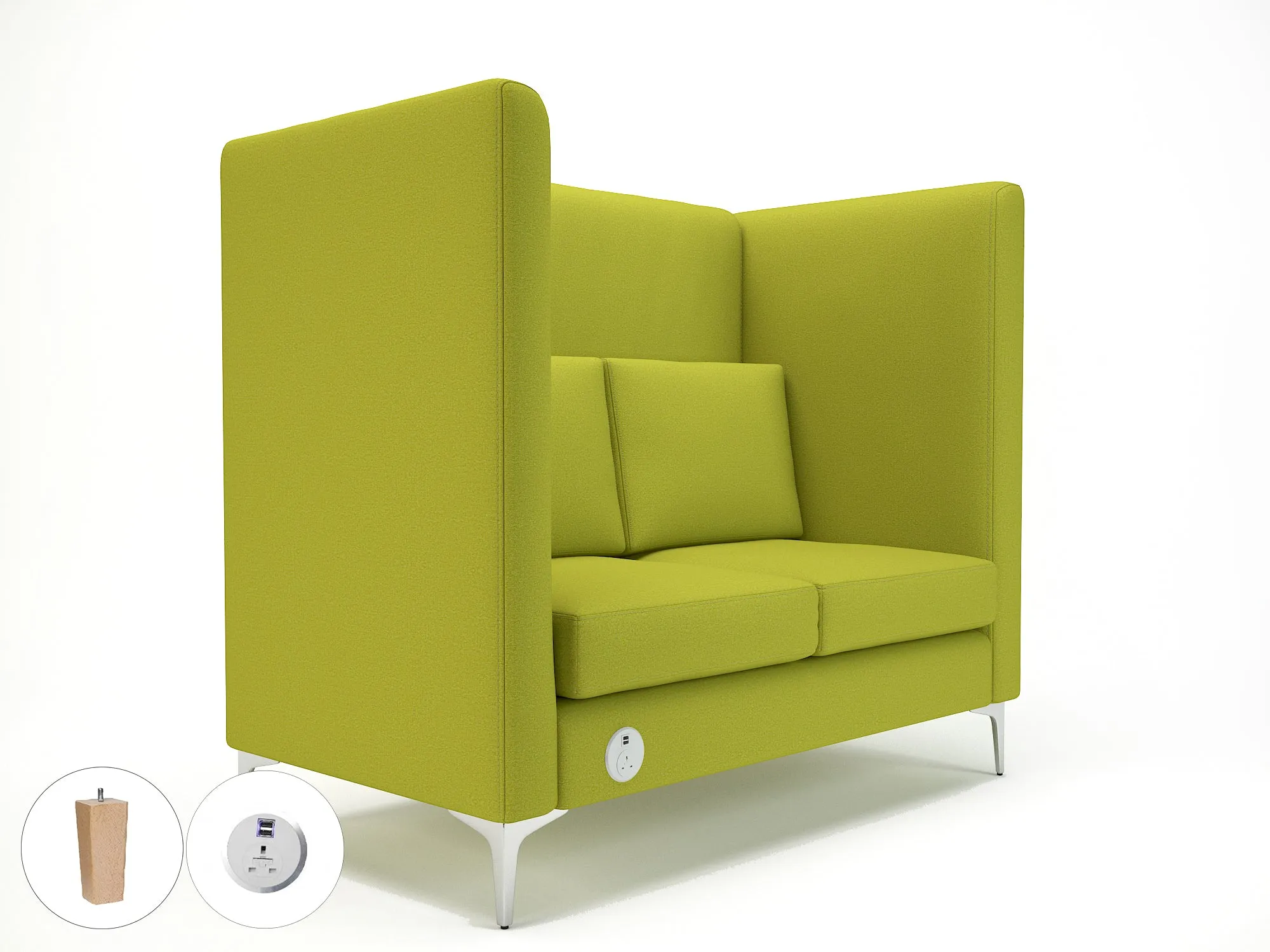 Altus 128cm Wide Privacy Booth in Warwick Dolly Fabric with or without Socket