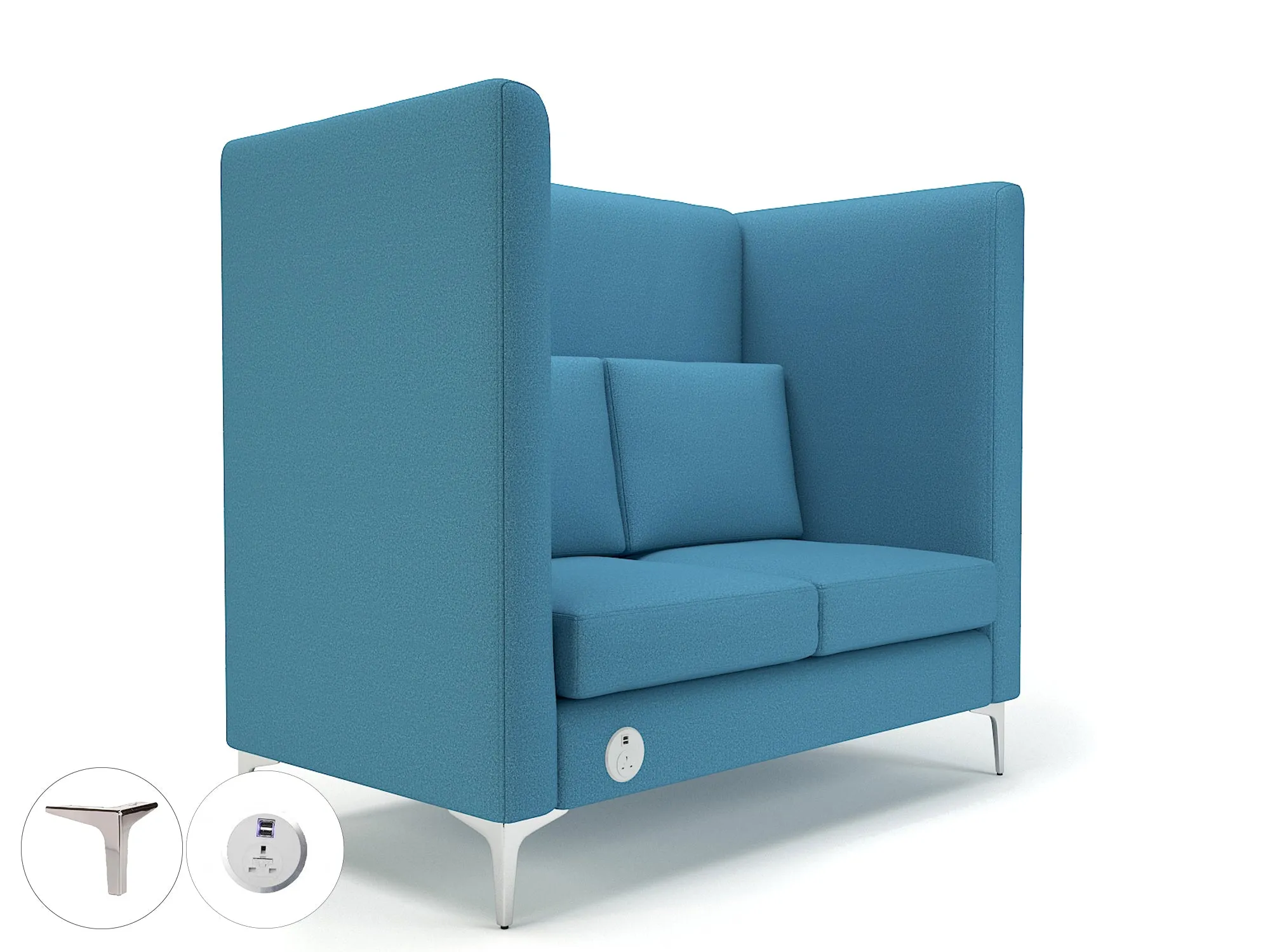 Altus 128cm Wide Privacy Booth in Warwick Dolly Fabric with or without Socket