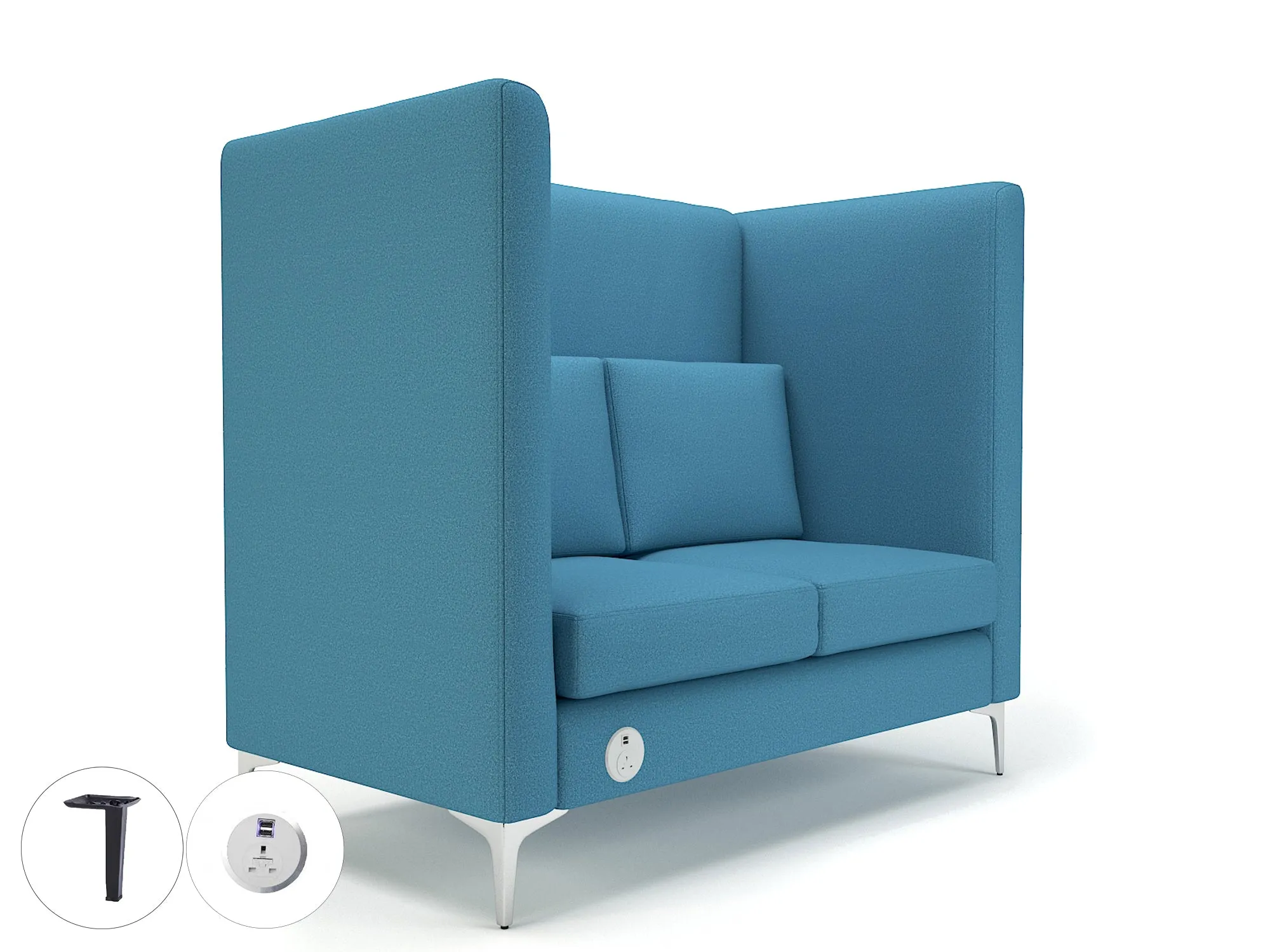 Altus 128cm Wide Privacy Booth in Warwick Dolly Fabric with or without Socket