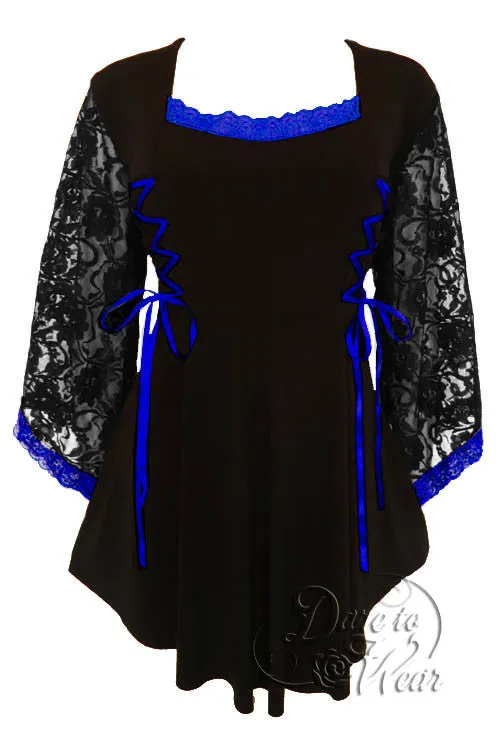 Anastasia Top in Black/Royal