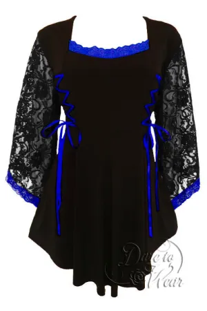 Anastasia Top in Black/Royal