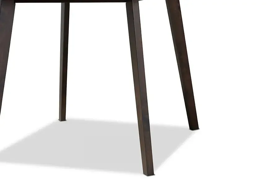 Arizona Light Grey Fabric Upholstered Dark Oak Brown Finished 5pcs Wood Dining Set