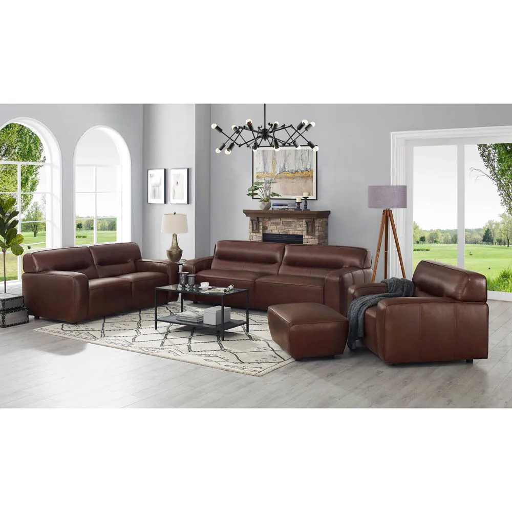 Avalon - Leather Ottoman - Raisin by Couch.com