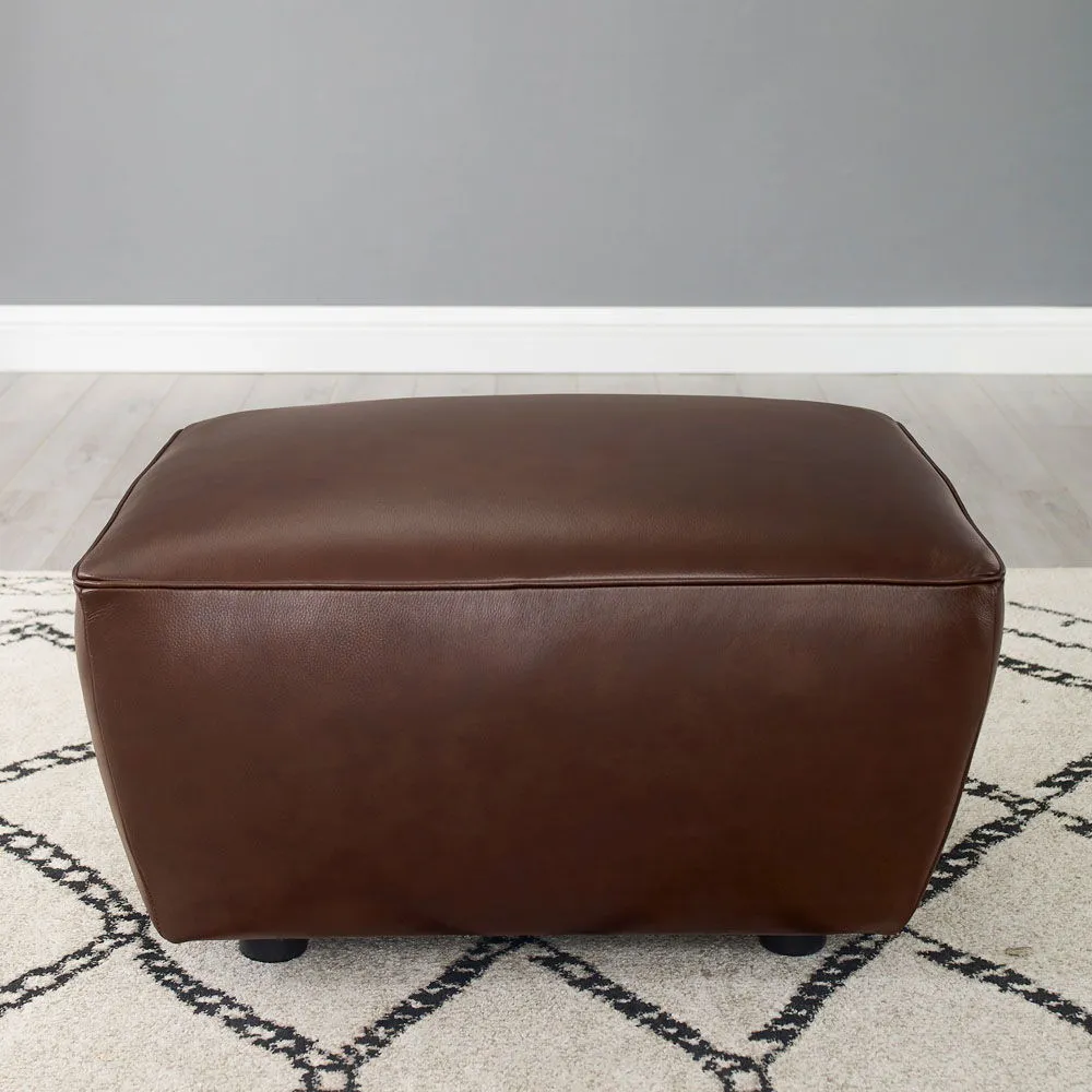 Avalon - Leather Ottoman - Raisin by Couch.com
