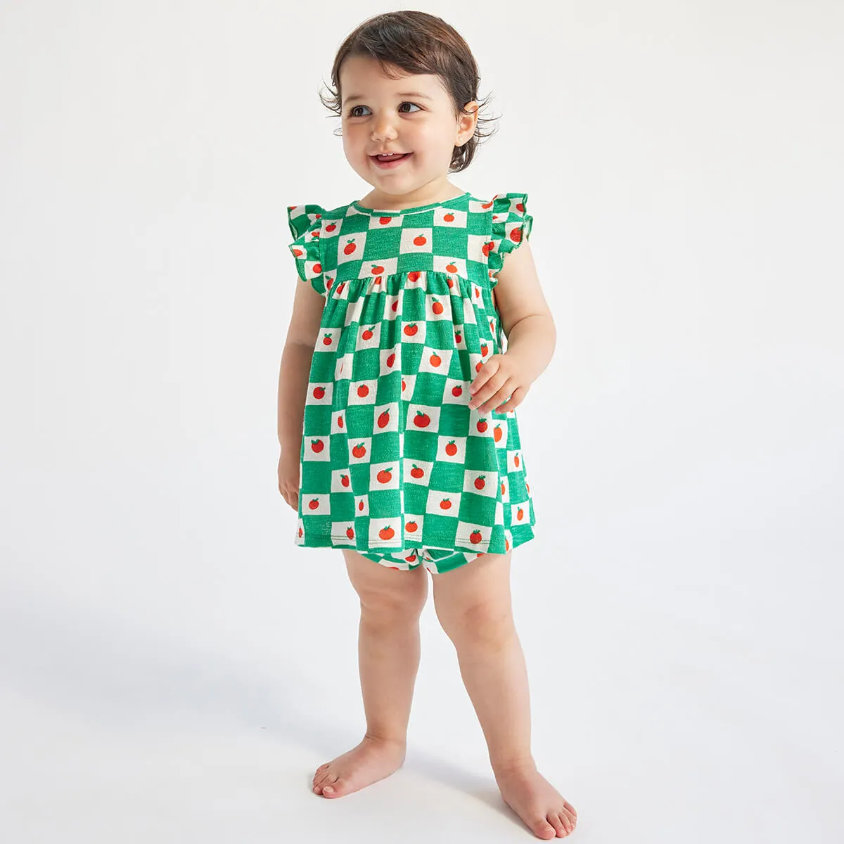 Baby Tomato All Over Ruffle Dress by Bobo Choses - Last Ones In Stock - 12-18 Months