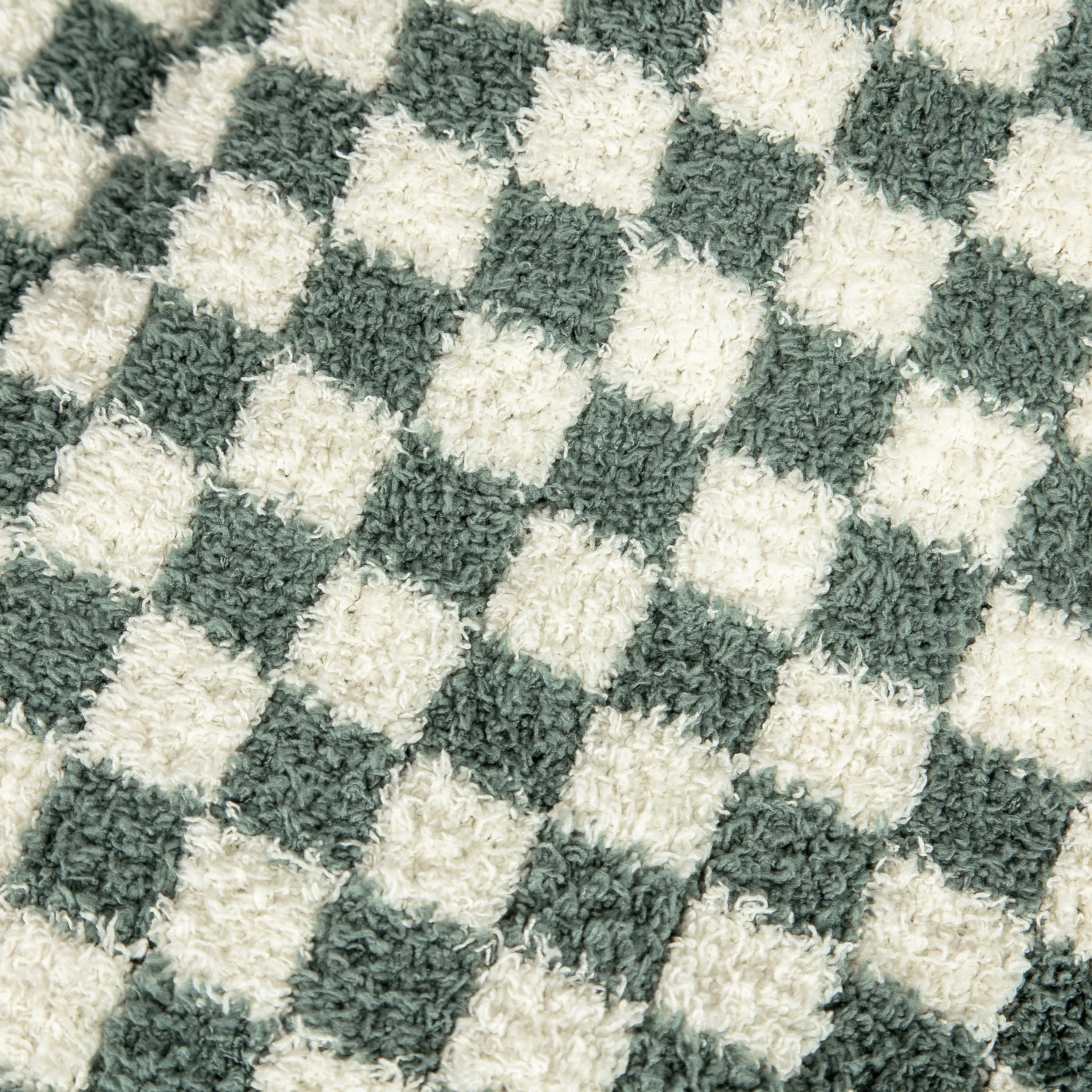 Baby's Breath & Forest Green Check Print Throw