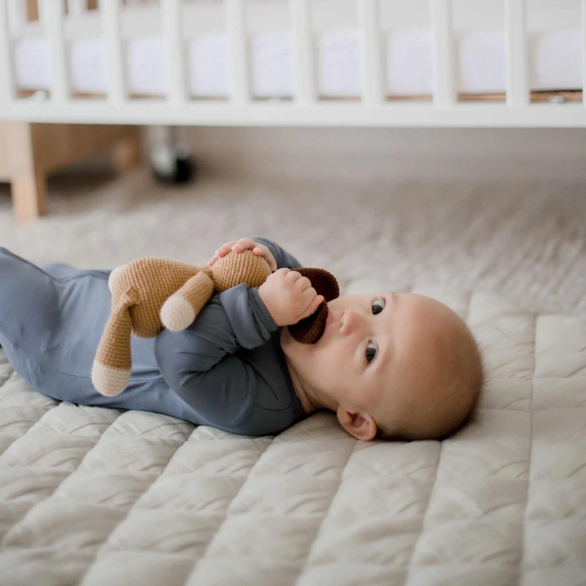 Bamboo Zip Growsuit Romper - Horzion Blue