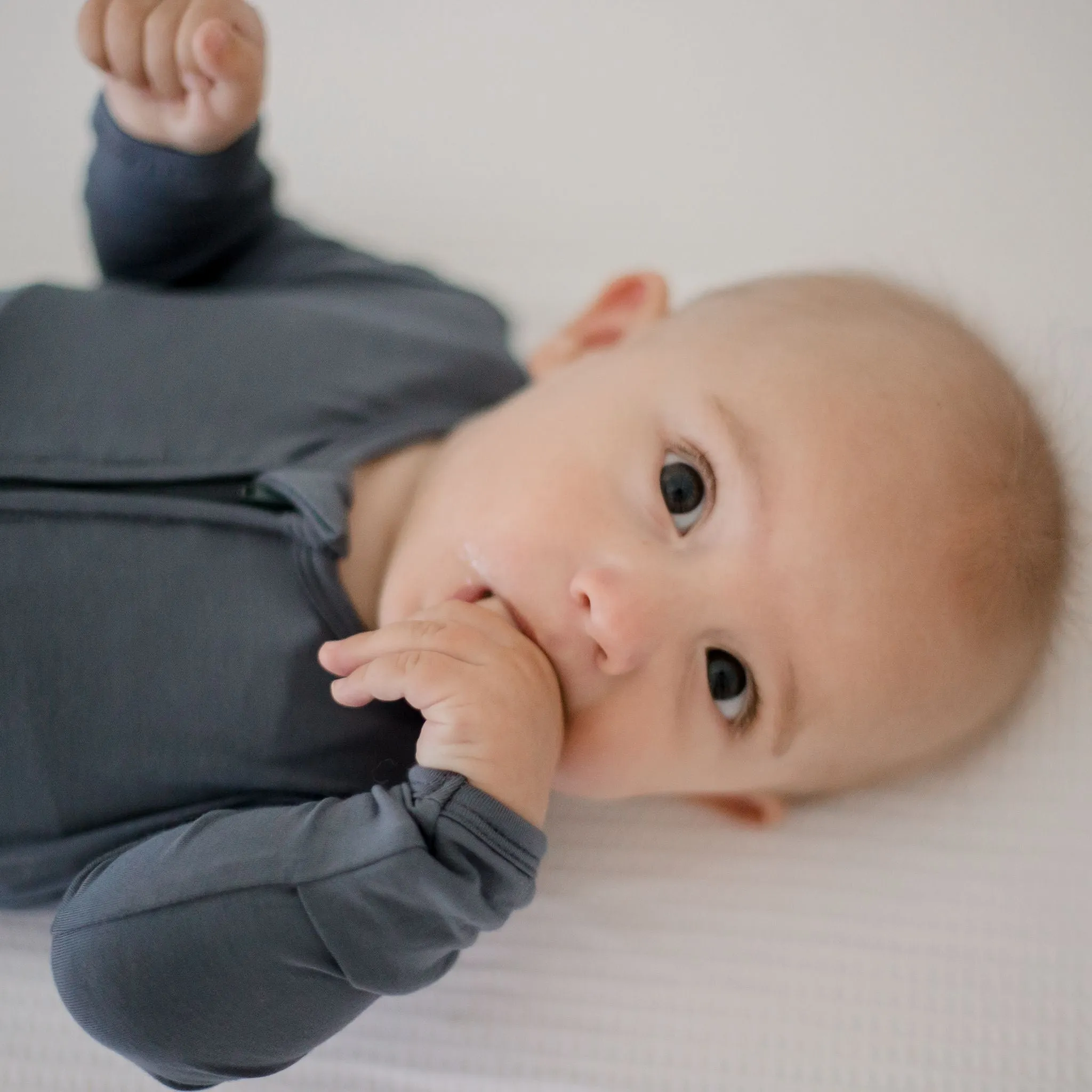 Bamboo Zip Growsuit Romper - Horzion Blue
