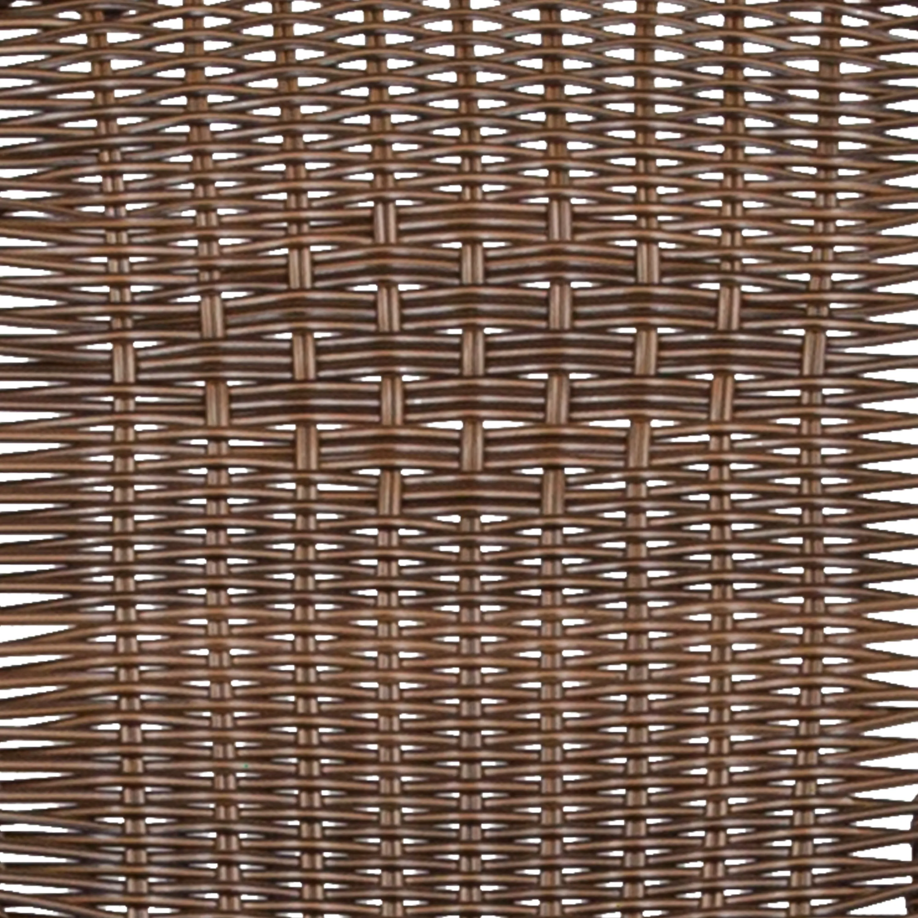 Barker 28'' Round Glass Metal Table with Rattan Edging and 2 Rattan Stack Chairs