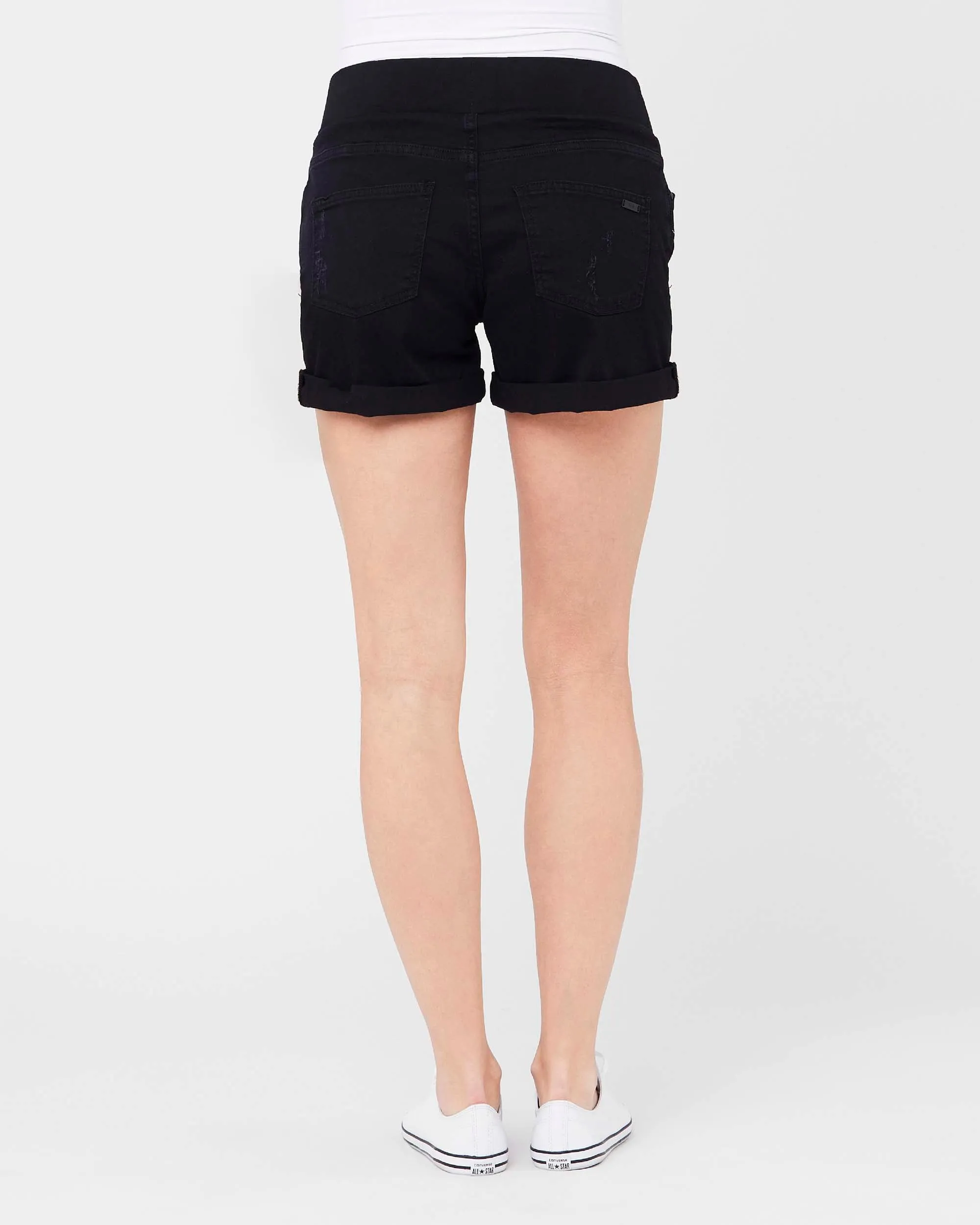 'Baxter' Boyfriend Maternity Shorts - Black