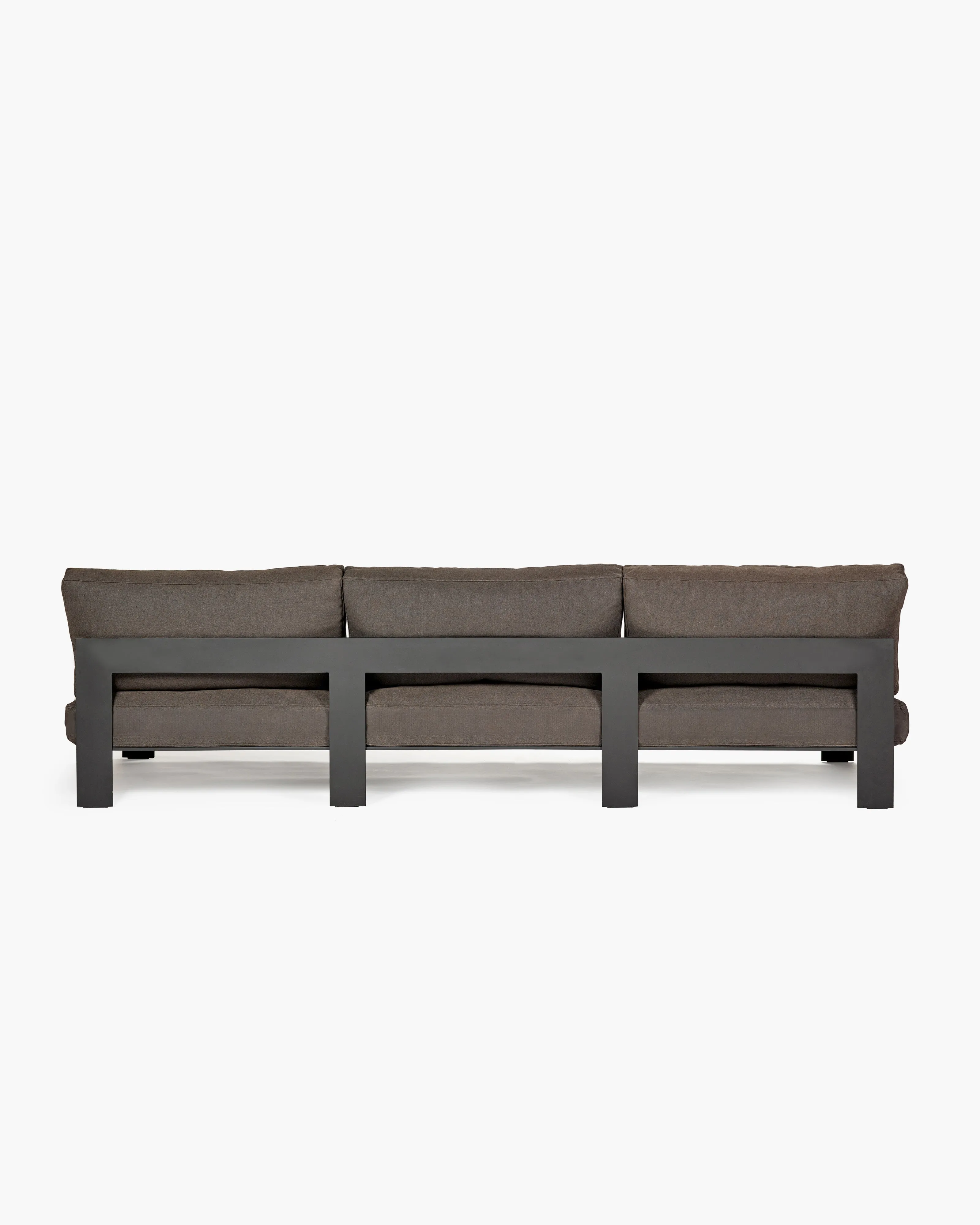 Bench three seater incl cushion outdoor umber