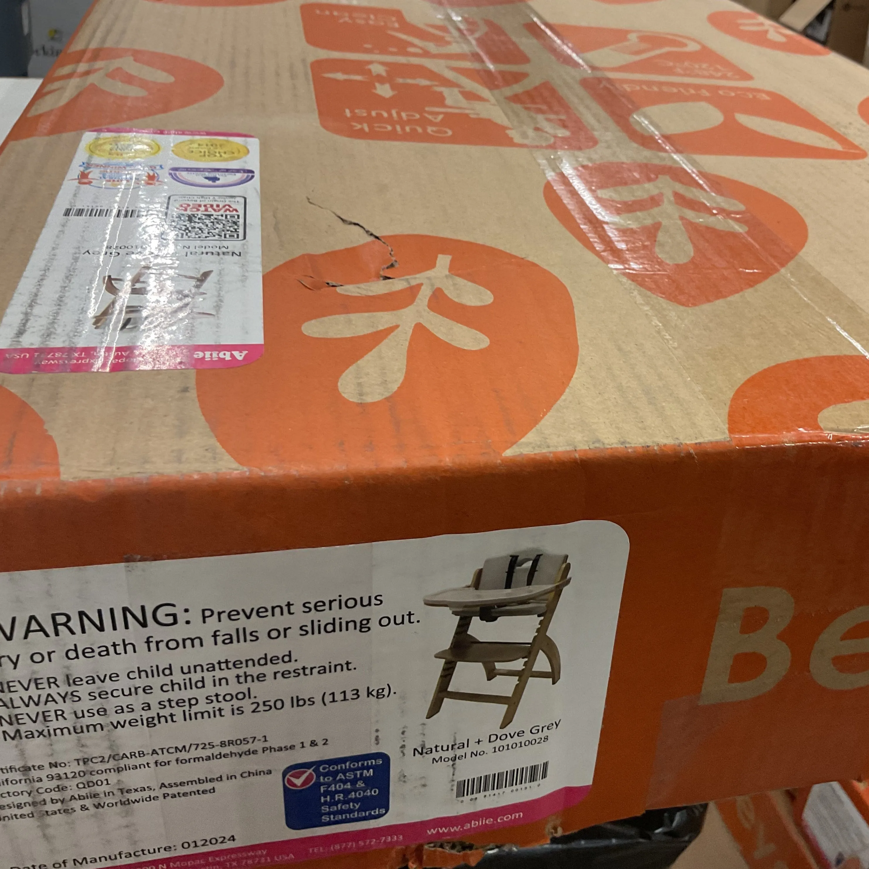 Beyond Junior Y High Chair - Natural Dove Grey