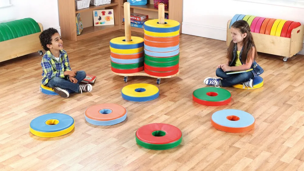 Bi- Colour Donut Cushions & Trolley Set of 24