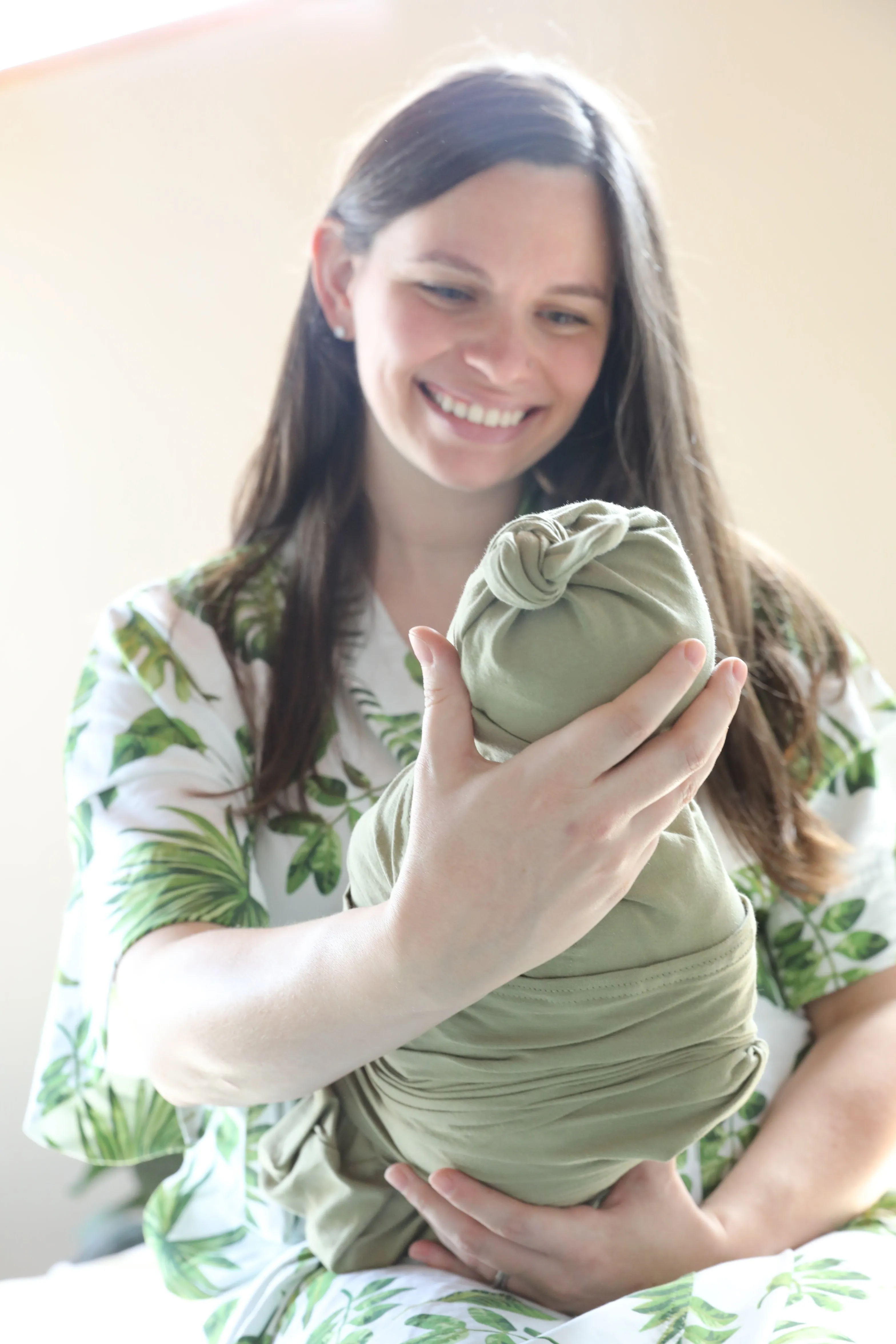 Big Palms Robe swaddle personalized hat with matching dad shirt