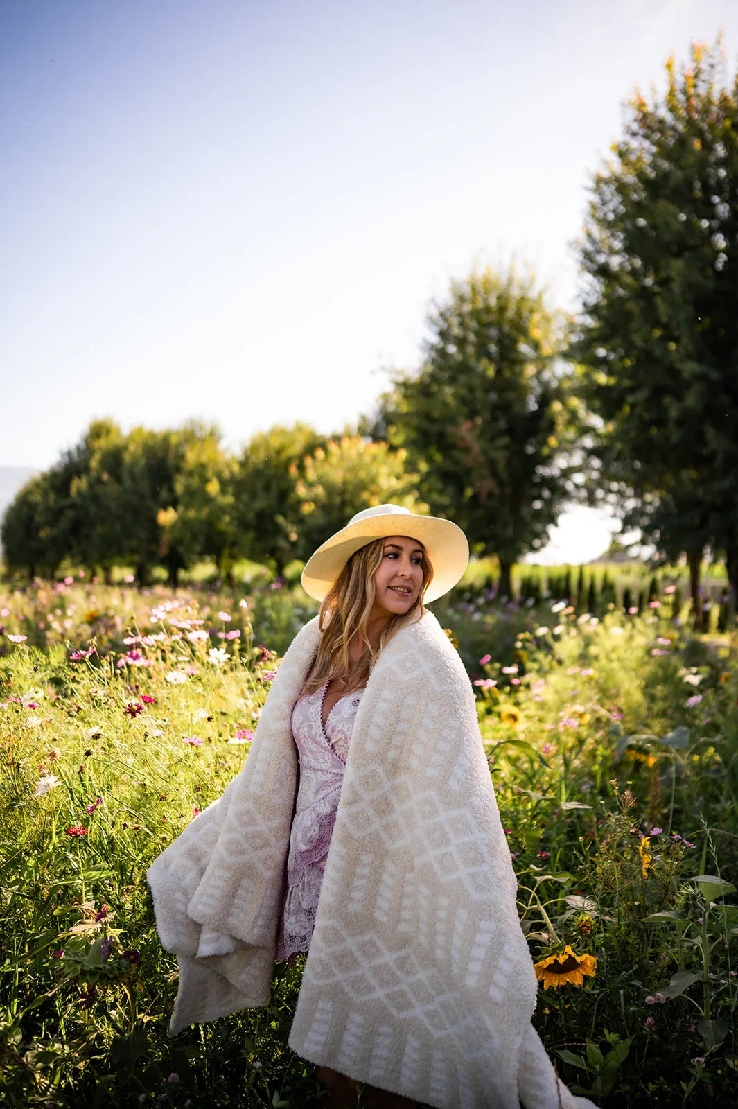 Birch & Marshmallow Diamond Point Print Throw