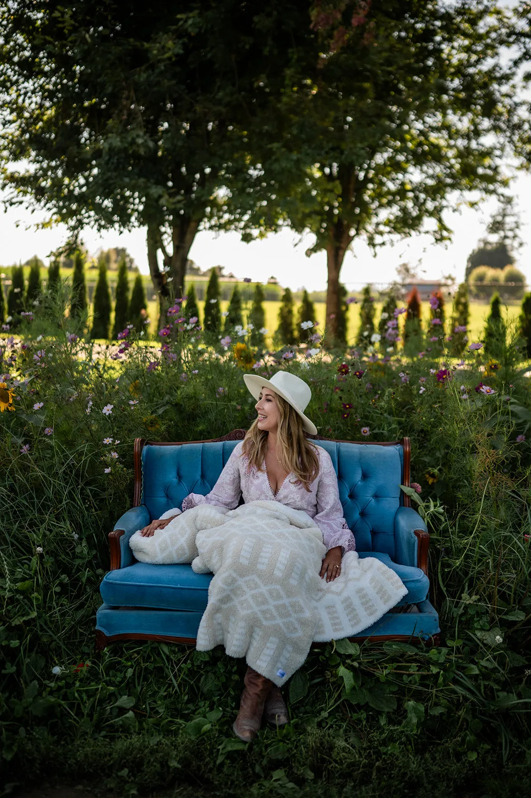 Birch & Marshmallow Diamond Point Print Throw