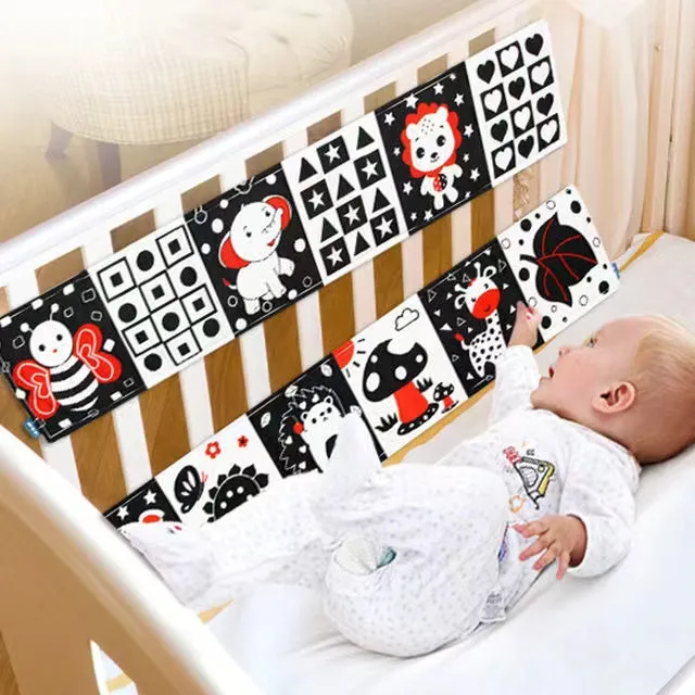 Black & White Education Animals High Contrast Newborn Crib Cloth Book Toys