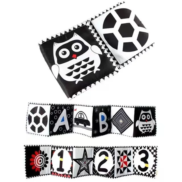 Black & White Education Animals High Contrast Newborn Crib Cloth Book Toys