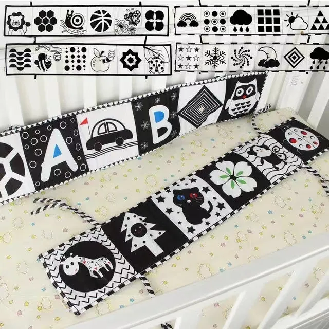 Black & White Education Animals High Contrast Newborn Crib Cloth Book Toys