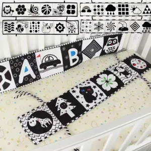 Black & White Education Animals High Contrast Newborn Crib Cloth Book Toys
