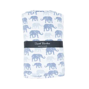 Blue Elephant Receiving Blanket