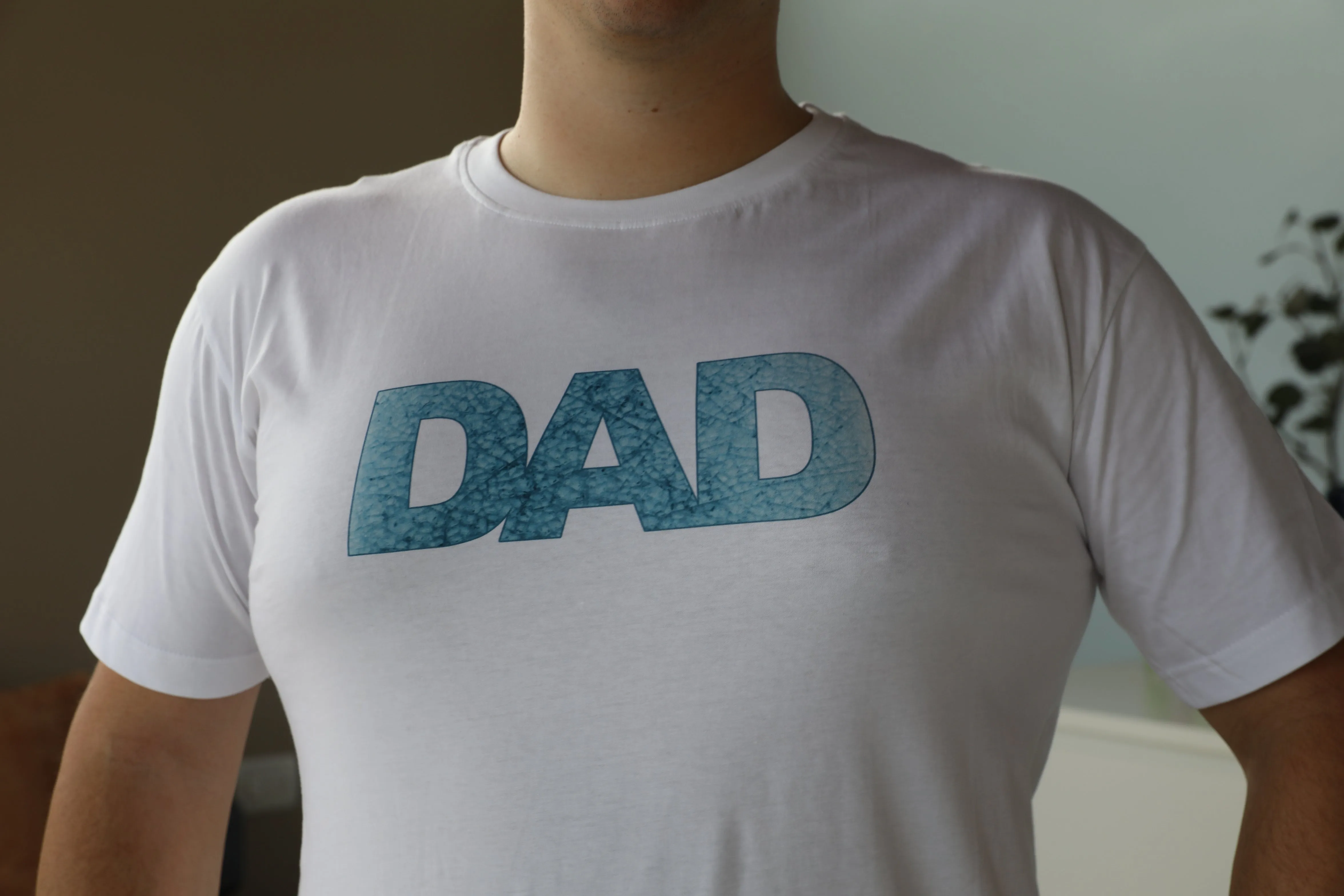 Blue Mozaic Robe swaddle personalized hat with matching dad shirt