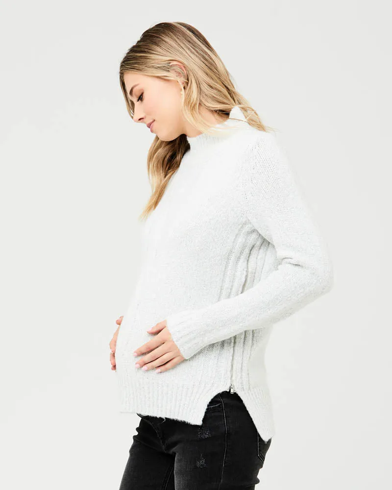Cable Nursing Knit - Snow