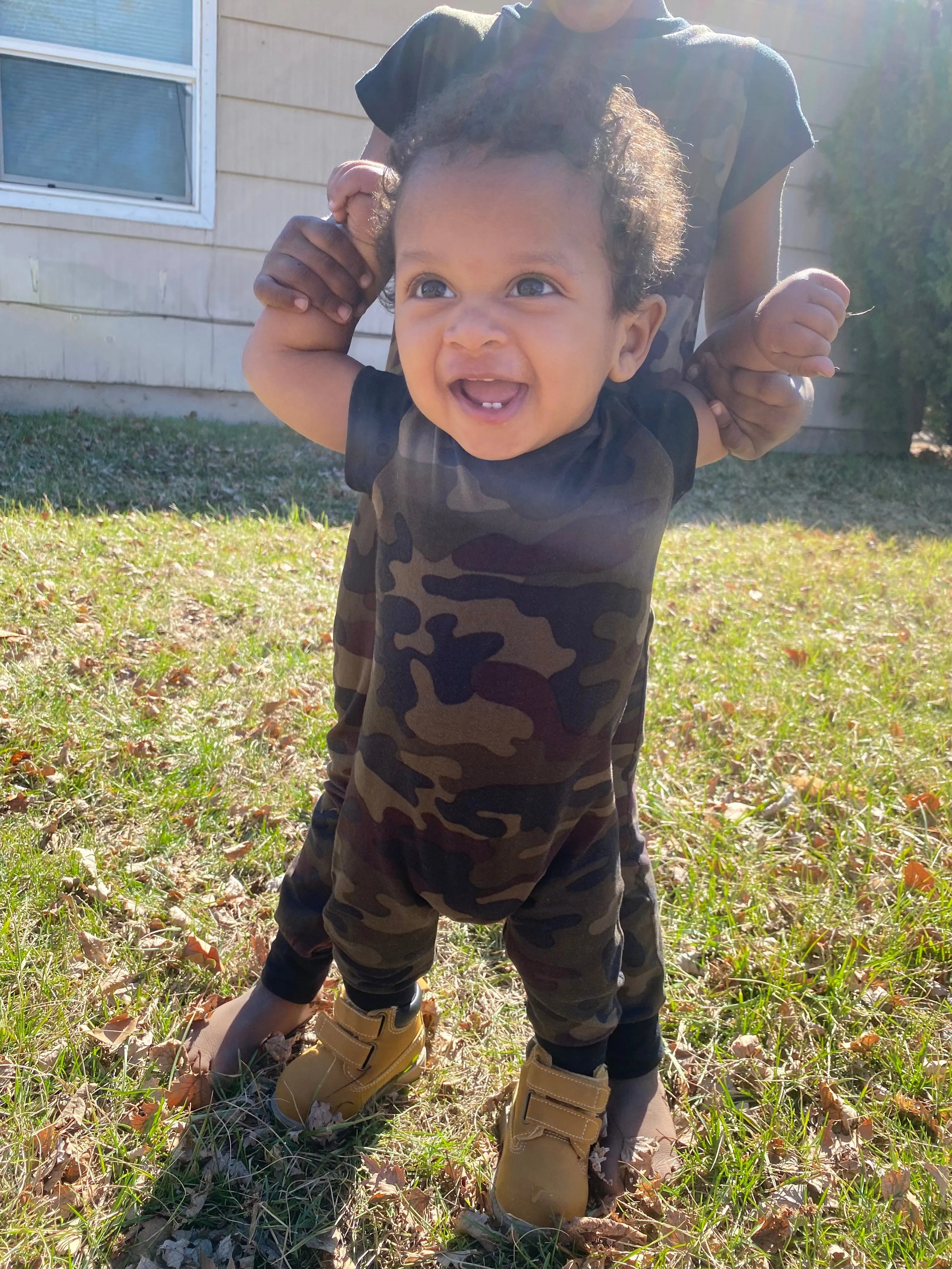 Camo Zip Baby Romper