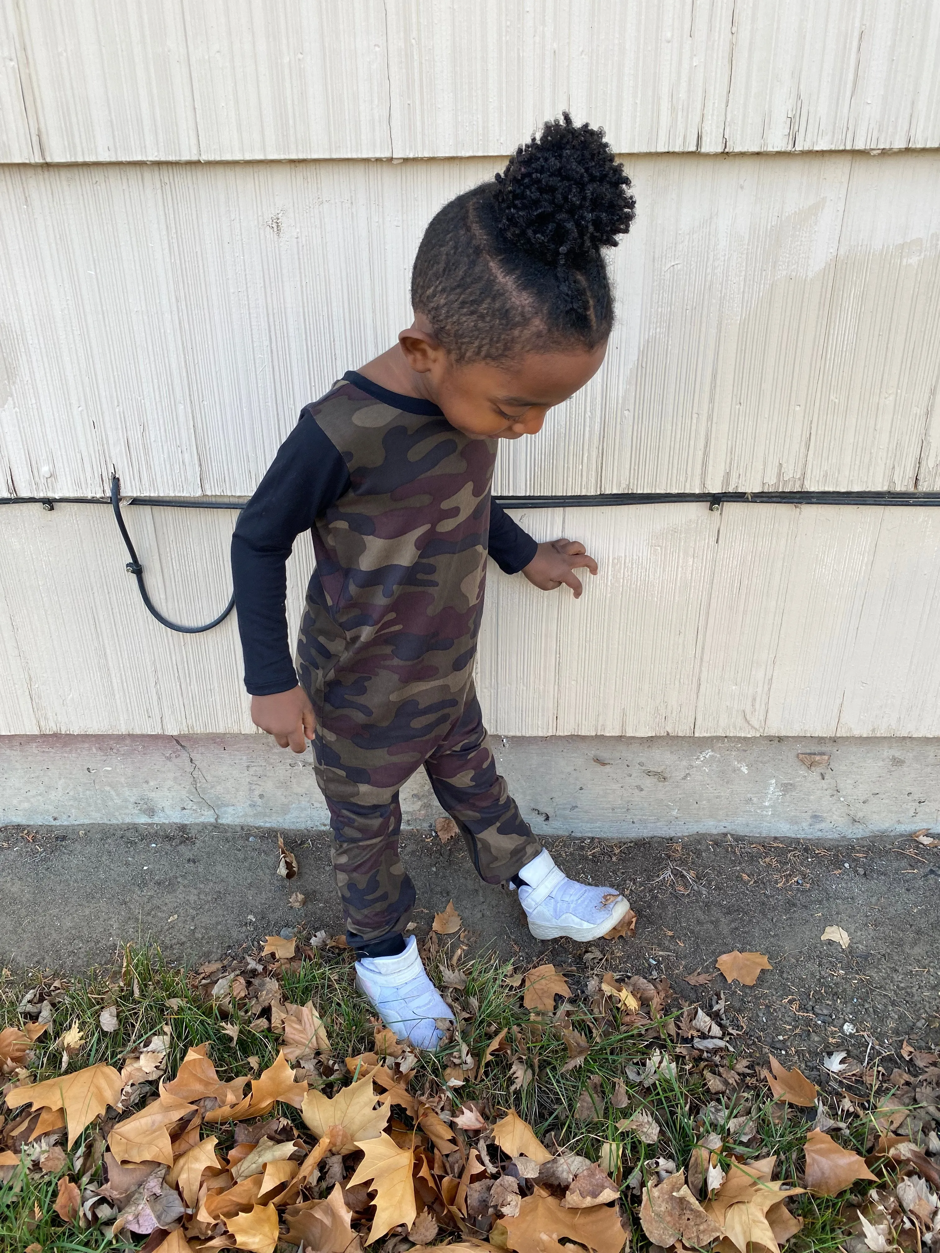 Camo Zip Baby Romper