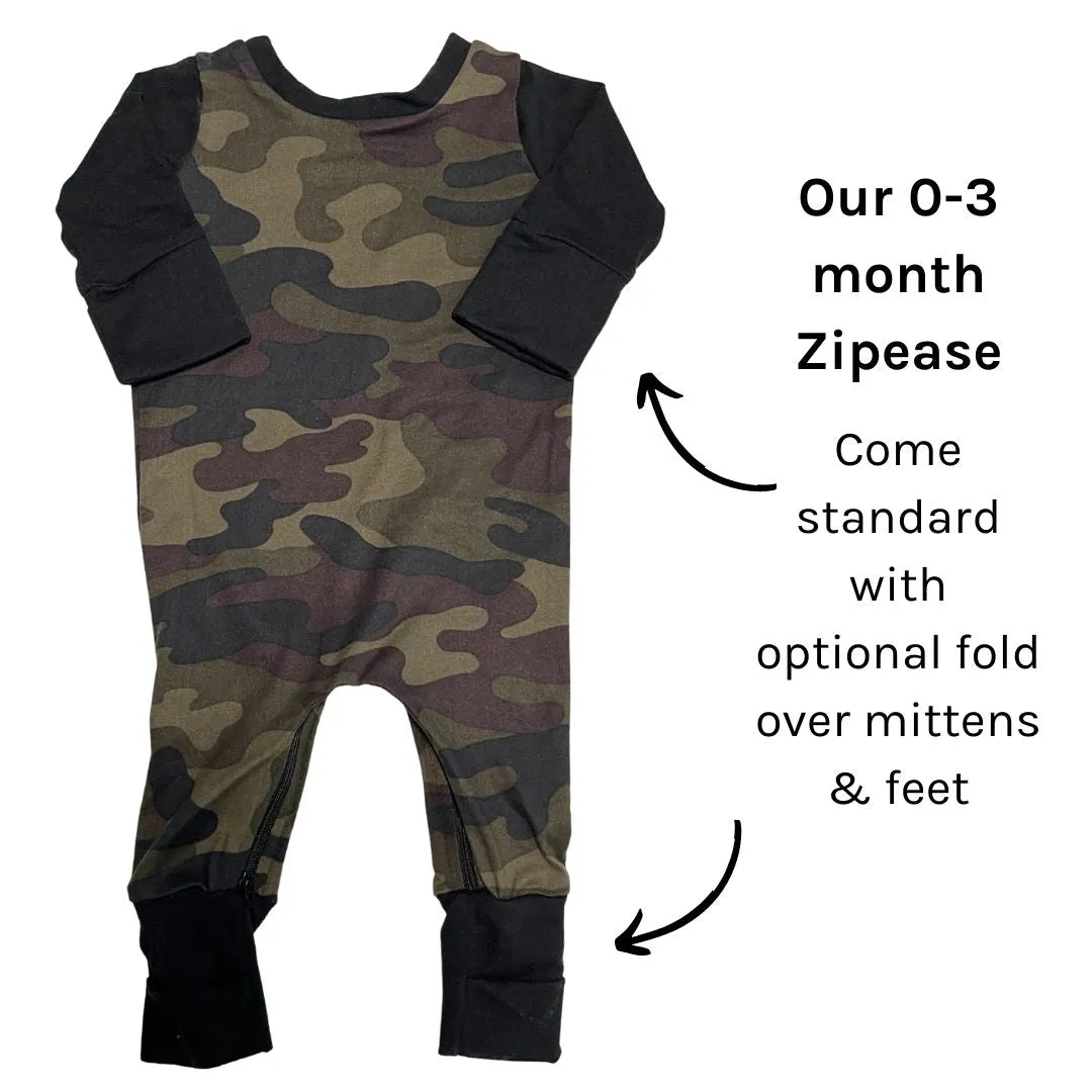 Camo Zip Baby Romper