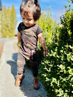 Camo Zip Baby Romper
