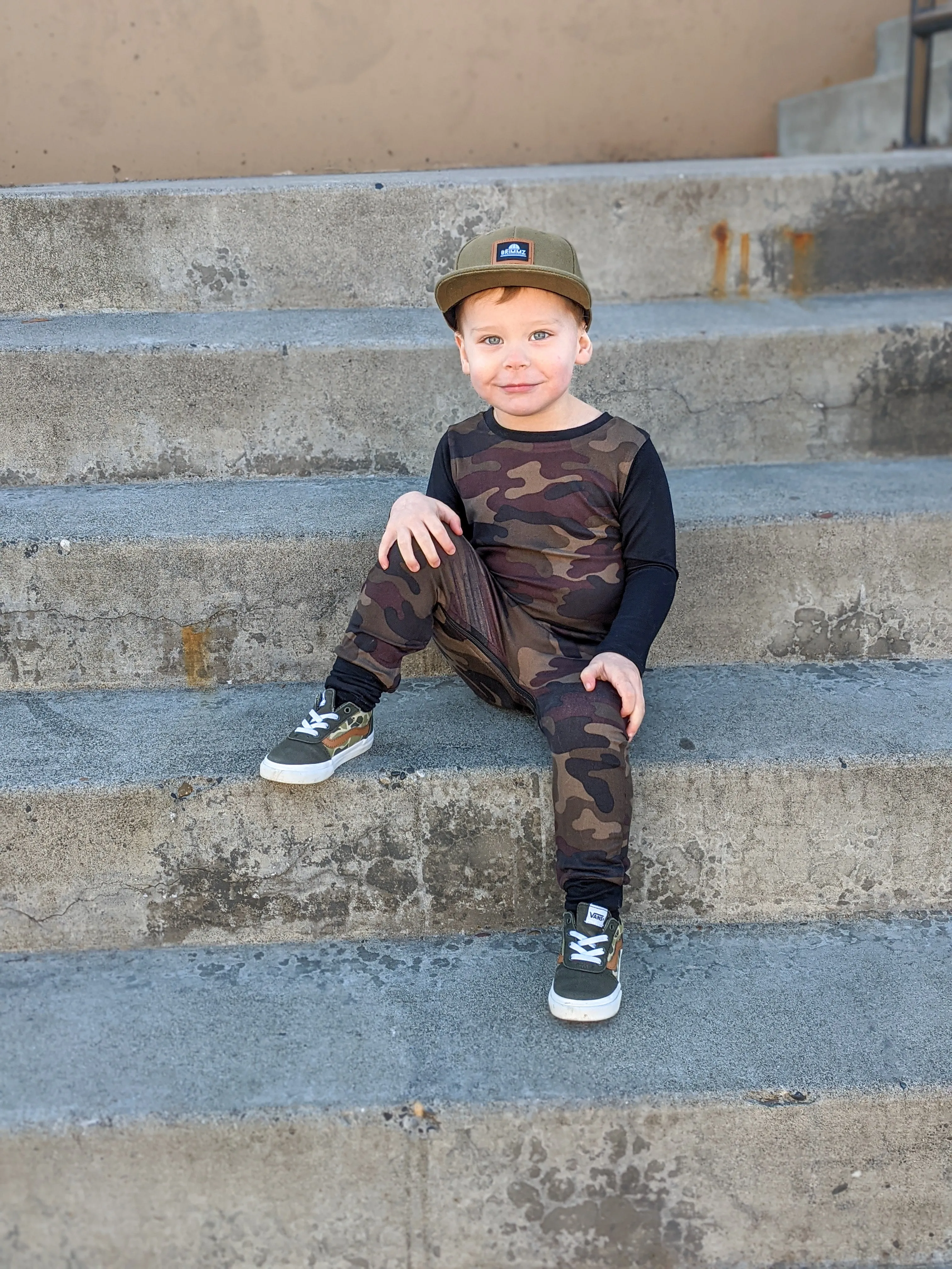 Camo Zip Baby Romper