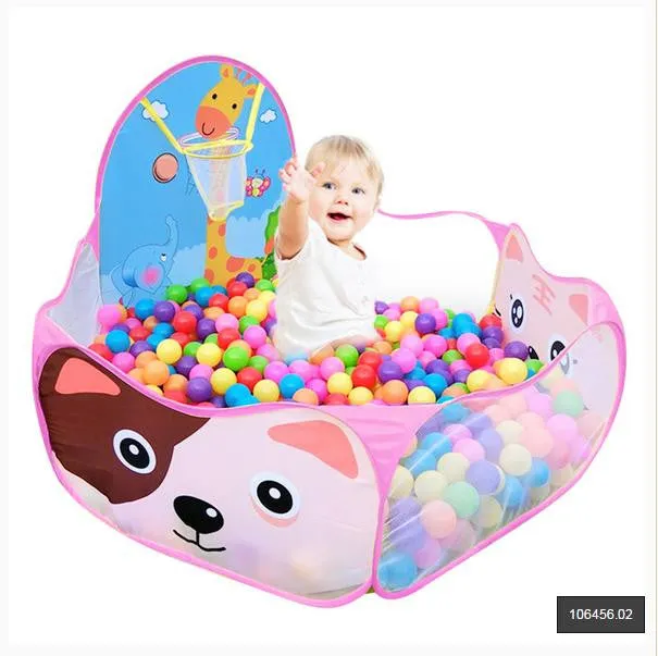 Children Baby Boys Girls Ocean Ball Pit Pool Game Play Tent with Basketball Hoop Outdoor Indoor Garden Kids Game Play House