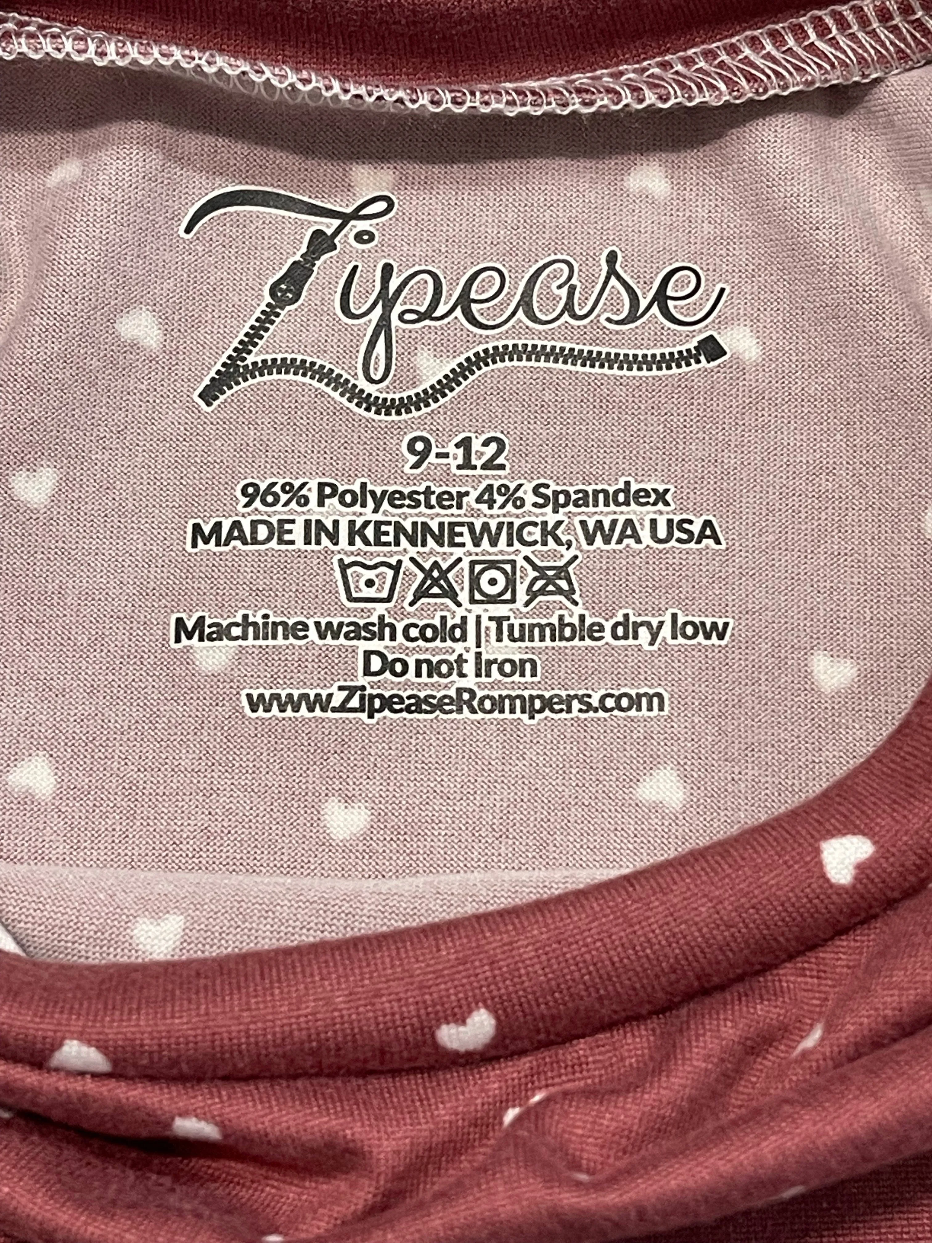 Clay Hearts Zip Baby Romper