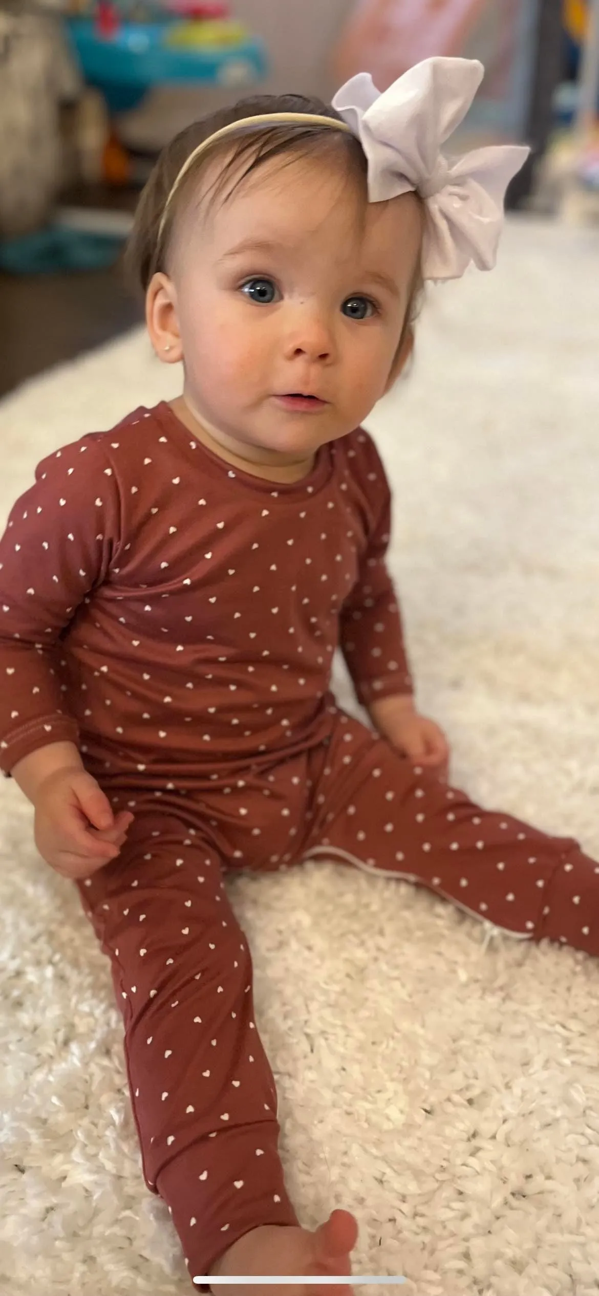 Clay Hearts Zip Baby Romper