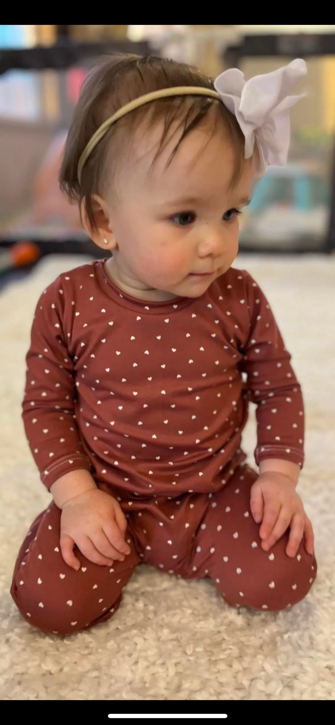 Clay Hearts Zip Baby Romper