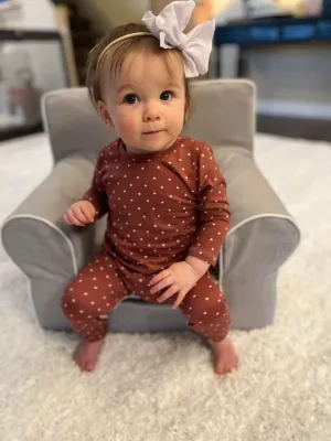 Clay Hearts Zip Baby Romper