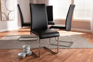 Cyprien Black Faux Leather Upholstered Dining Chair - 4pcs