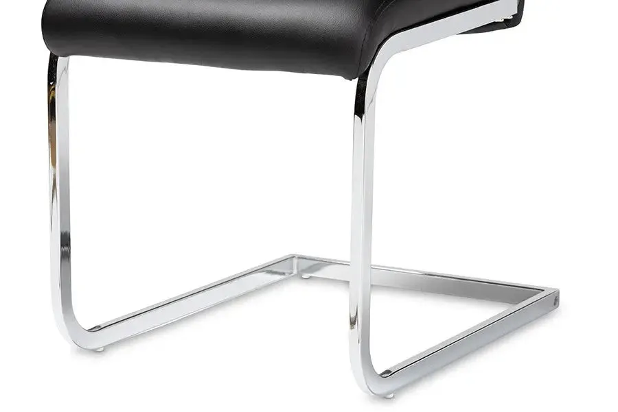 Cyprien Black Faux Leather Upholstered Dining Chair - 4pcs