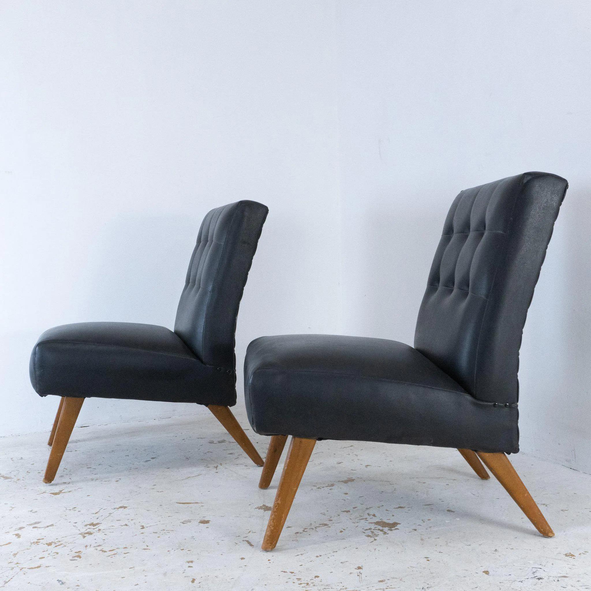Danish Black Lounge Chairs