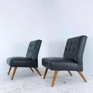 Danish Black Lounge Chairs